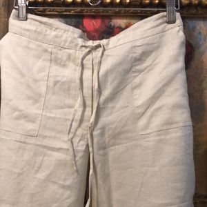 🌷Venus Classic high waist pull tie cropped wide leg lightweight linen pants